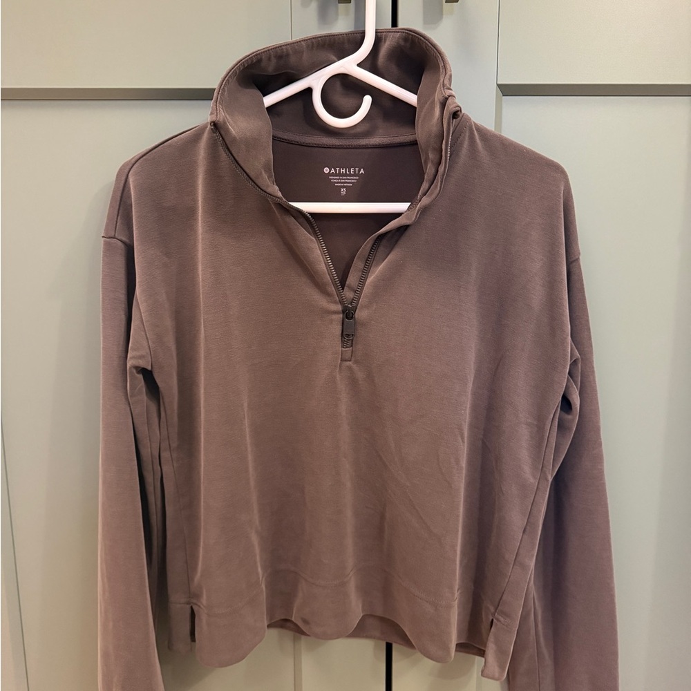 Athleta SeaSoft Quarter Zip, Gray